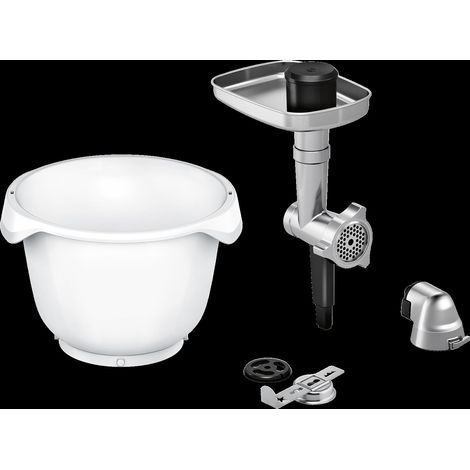 Bosch MUZ9BS1 Fleischwolf, Spritzgebäckvorsatz, Lochscheibe, Extragroße Schüssel 5,5l (1/5)