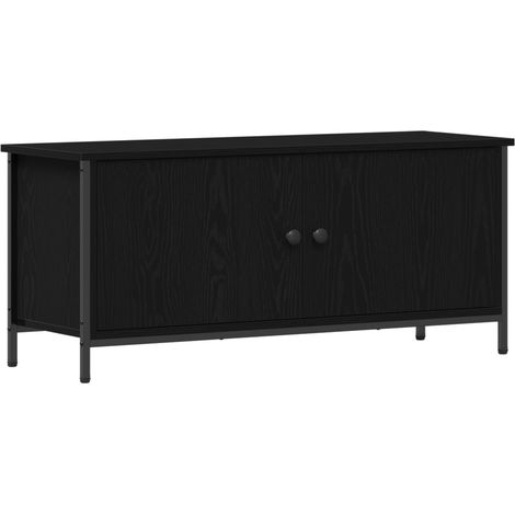 Black Oak TV Stand Black oak Particle board, Metal 102 x 35 x 45 cm vidaXL (1/5)
