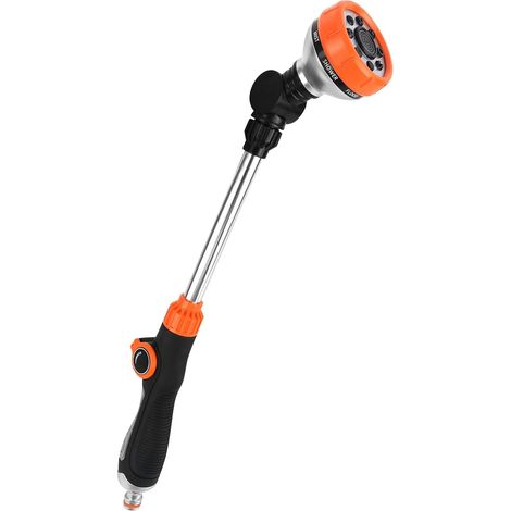 Arroseur à suspendre pour fleurs, 8 modes de pulvérisation, 47 cm de long, réglable, pour arrosage de jardin, lavage de voiture, douche pour animaux de compagnie (1/5)