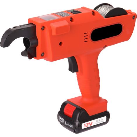 Machine à ligaturer automatique 12 V, lithium, pour diamètre 8-34 mm, 2 batteries et chargeur 220V UE, pour chantier et construction (1/5)
