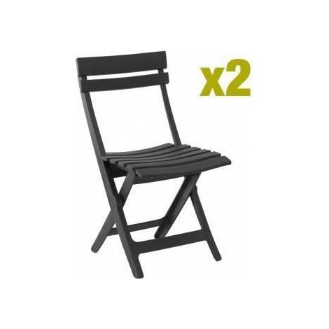 Chaise pliante Miami - GRILL ME - Anthracite - Résistante aux intempéries et facile à ranger (1/7)
