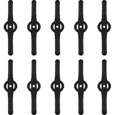 10 Pièces Lames de Tondeuse Jardin Tondeuse Accessoires, Lames de Rechange en Plastique, Outils de Jardin, Petit Trou 5mm, pour Jardin Pelouse Tondeuse, Coupe-bordures Sans Fil (1/5)