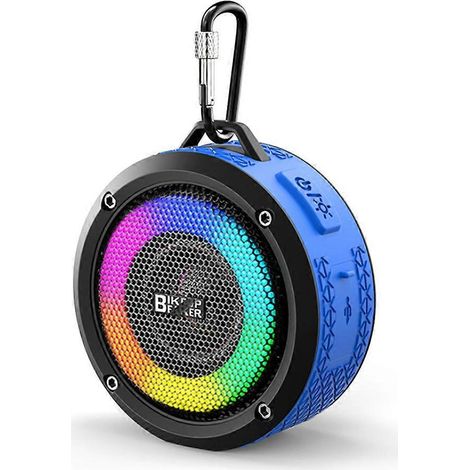 IPX7 wasserdichter Bluetooth-Lautsprecher mit LED-Beleuchtung, 3 Modi, Dual-Verbindung für Radfahren und Wandern