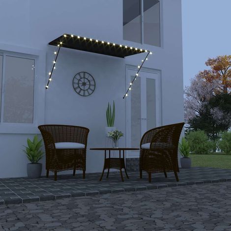 vidaXL Tenda da Sole Retrattile con LED 250x150 cm Antracite
