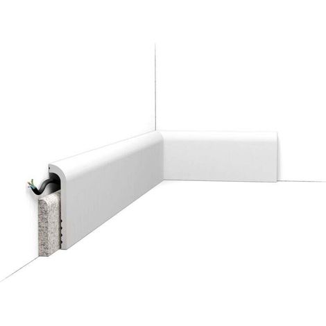 Sockelleiste Orac Decor SX185 LUXXUS CASCADE Zierleiste Stuckleiste Modernes Design weiß 2m