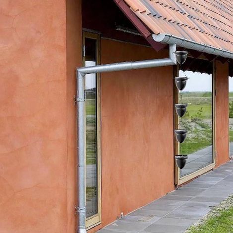 Elegante Regenkette mit äußerem Ende aus Aluminiumlegierung, zum Ableiten von Regenwasser und zur Gartengestaltung (A) (1/2)