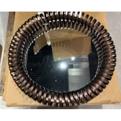 Specchio rotondo barrel, diametro 61 cm, marrone metallizzato - Atmosphera créateur d'intérieur (1/3)