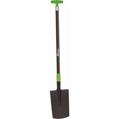 Bêche de Jardin à bord plât 20 x 28 cm manche creux fibre en T 90 cm - Outil Jardinnage - Fabriqué en Italie (1/4)