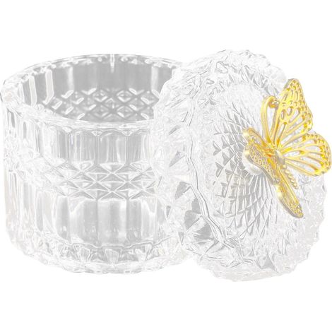 Pot de Rangement en Verre au Relief Nordique avec Couvercle pour Bijoux (1/5)