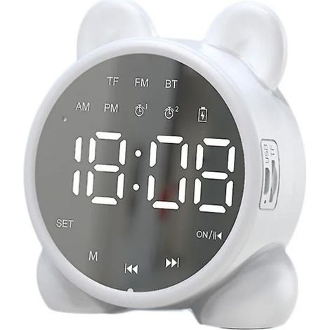 Horloge Numérique Enfant Miroir Bluetooth - Mignon Design Chat - Réveil Digital (1/5)