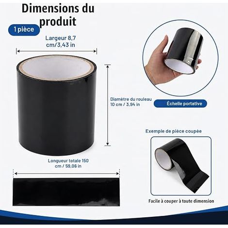 Ruban de réparation résistant PVC Noir (1/4)
