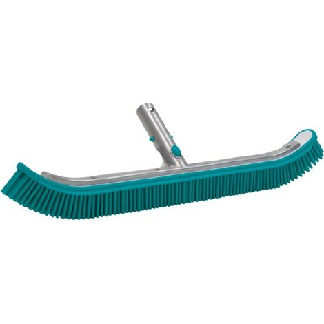 1 - Brosse Piscine - Poils Caoutchouc - Extrémités Incurvées Pour Nettoyage Paroi Et Fond - Bassins Liner Coque - Noir - 50cm