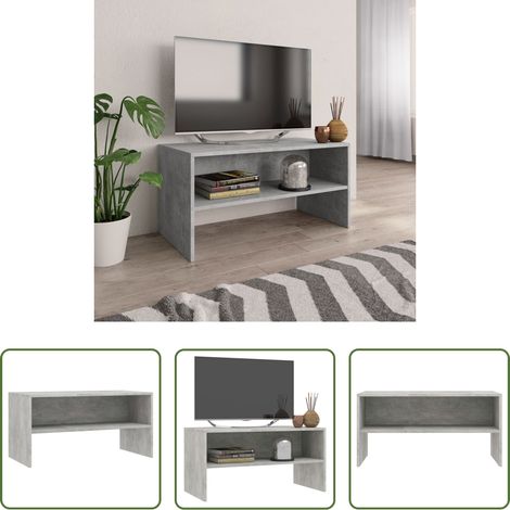 Meuble tv bois - Meuble TV Gris béton 80x40x40 cm Bois d'ingénierie (1/5)