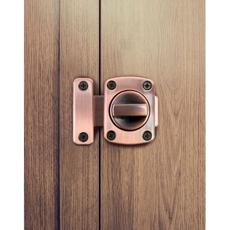 2 Pièces Loquet Rotatif de Porte Intérieure, Verrou Tournant d’Intimité pour Salle de Bains, Chambre, WC, Fenêtre, Bronze Rouge (1/5)