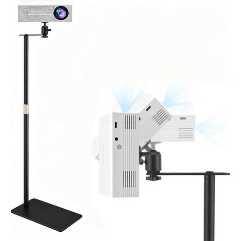 Support pour Vidéoprojecteur, Pied avec Rotation 360°, Derrière Canapé Contre le Mur, Charge 5kg, Hauteur Réglable 30-130cm, Projector Stand pour Maison, Bureau, Extérieur (1/5)
