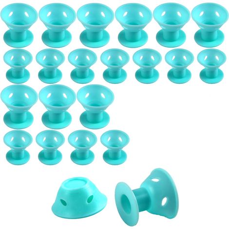 Rouleau Pour Cheveux En Silicone - Sans Chaleur - Pour Vagues Naturelles Et Boucles - 40 Pièces - Cyan Pâle (1/5)