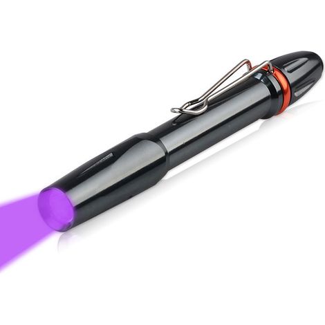 Lampe torche UV 395 nm lumière noire – Mini détecteur d'urine LED pour animaux, durcissement résine, format poche (1/5)