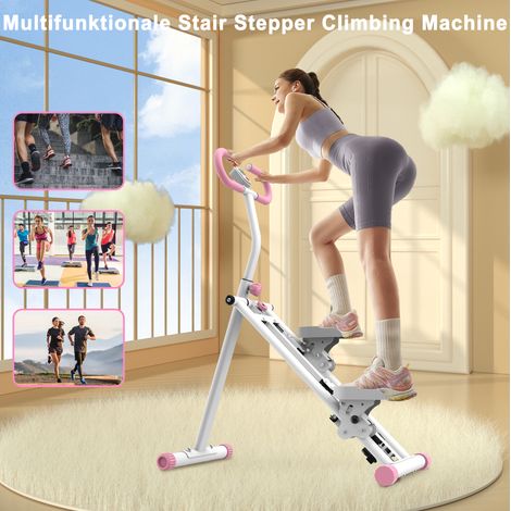 Stepper réglable pour la maison, 3 niveaux de résistance, 120 kg, pliable, rose OKMYHOME (1/5)