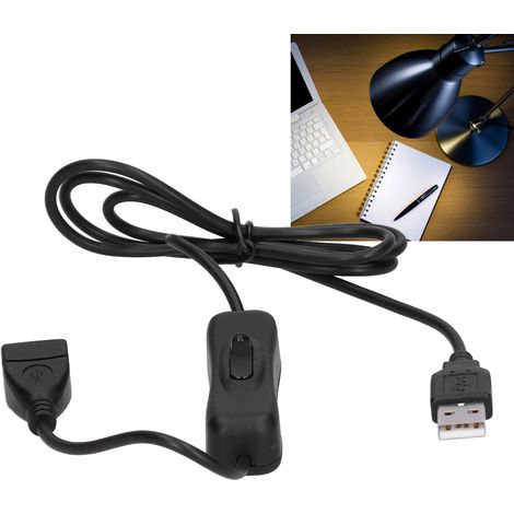 USB 2.0 + 304 Verlängerungskabel mit Schalter, USB-Verlängerungskabel (Stecker auf Buchse), USB-Lüfter-/LED-Verlängerungskabel, 1 Meter Netzkabel. (1/5)