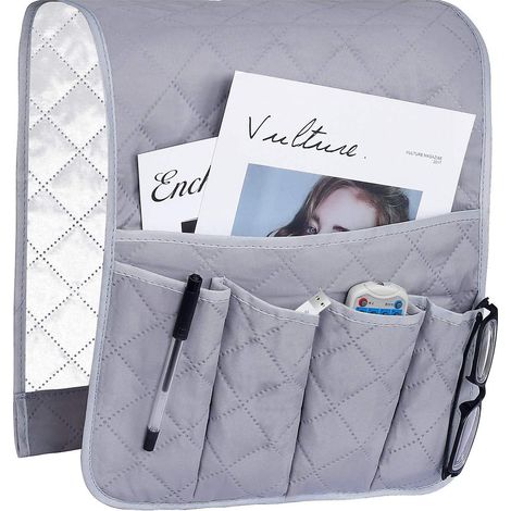 Organiseur compatible avec accoudoir de fauteuil, housse, poches suspendues gain de place, sac de rangement antidérapant compatible avec téléphone, Bo (1/5)