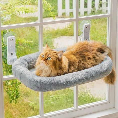 Foldable Hammock Cat Window Removable Mat Capacity 18 kg Grey M (1/5)