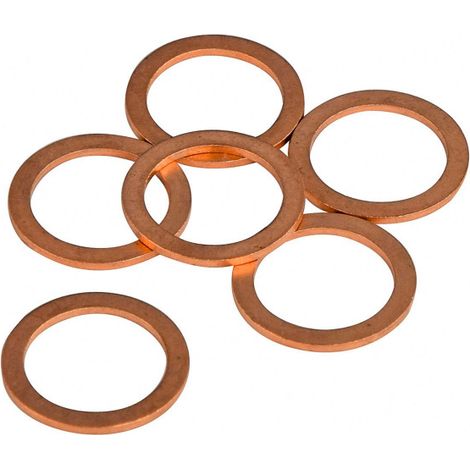Joints vidange X 6 – cuivre - 16 x 22 x 1.5 mm