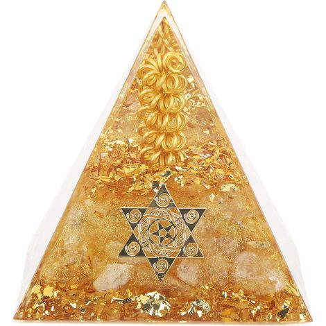 Pyramide Orgonite 6cm, générateur d'énergie, cristal et fil de cuivre, fait main, décoration positive, prospérité, succès (1/5)