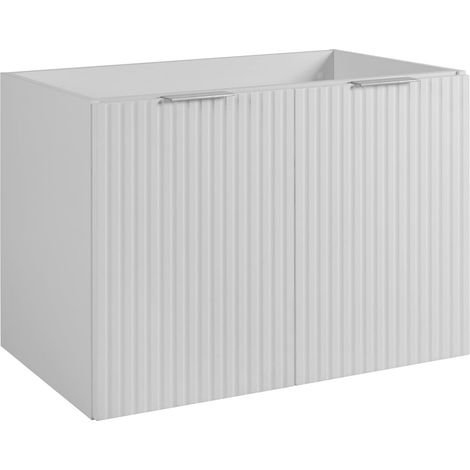 Mobile da bagno, Bianco + maniglia argento, 80 x 57 x 46 cm (1/5)