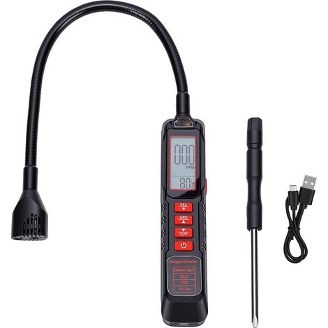 Détecteur de Fuite de Réfrigérant CVC, Renifleurs de Fréon Halogène Rechargeables, avec Sonde Ultra Sensible, Flexible à 180° & Alertes Personnalisables pour L'entretien CVC (1/5)