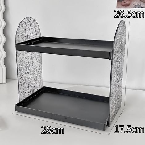 Boîte de rangement de bureau en acrylique à motif glacier pour cosmétiques - Présentoir pour parfums et produits de soin de la peau - Style Home (1/4)