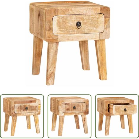Nachttisch - Beistelltisch Braun 40 x 32 x 46 cm Massivholz Mango (1/5)