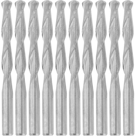 Tungsten Lot de 10 fraises à spirale CNC pour bois acrylique PVC 3,175 mm (1/5)