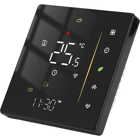 Thermostat WiFi Intelligent Programmable Régulateur de Température pour Chaudière Chauffage 95-240V Noir (1/5)