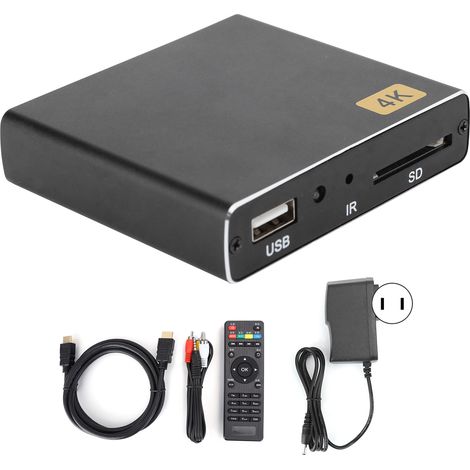 Lecteur Publicitaire HD 4K, Support Écran Horizontal/Vertical, Cycle Automatique, Alimentation 100‑240V