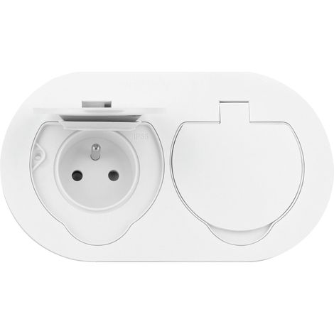 Orno presa ermetica bianca doppia incassata IP55