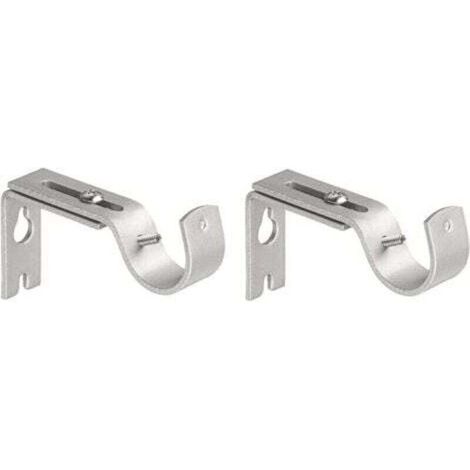 pezzi Supporto per asta per tenda, Supporto per asta per tenda regolabile Supporto per asta per tenda in metallo per fissaggio asta per tenda per casa e camera da letto (argento)