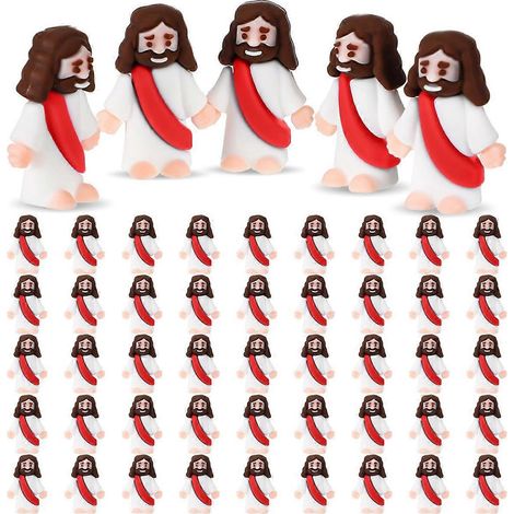 Figurine miniature de Jésus rouge pour Pâques - Cadeau religieux - (1/5)