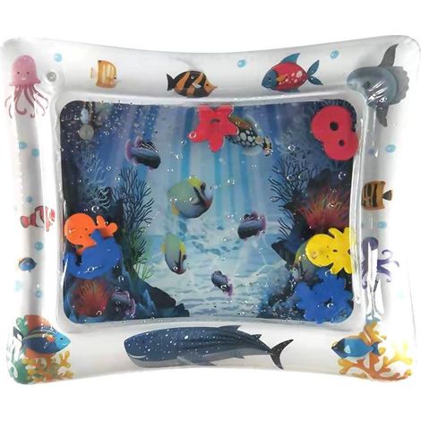 Tapis d'eau bébé, matelas sensoriel gonflable pour ventre de bébé, 60 x 50 cm, tapis d'eau gonflé pour enfants, jouet d'eau pour bébés et tout-petits, tapis de jeu bébé 3 6 9 12 mois amusant (1/5)