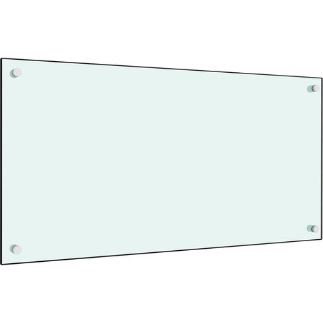 Dosseret de cuisine Fond de hotte Crédence de cuisine Blanc 80x40 cm Verre trempé NSME9769 (1/4)