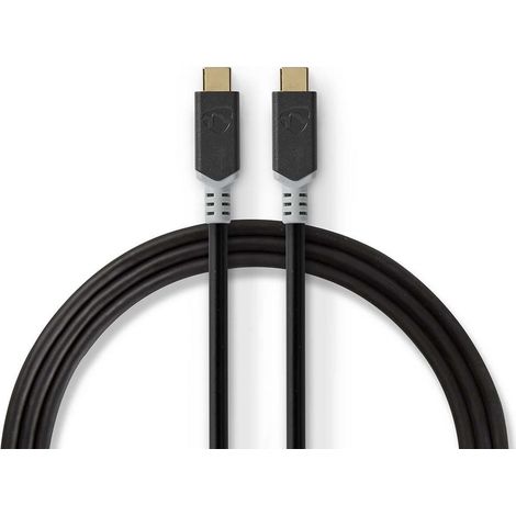 nedis CCBW64020AT10 cable USB-C negro plata 1 m
