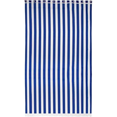 Store pour balcon rayures bleues et blanches 140 x 300 cm