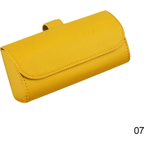 Pare-soleil de voiture, étui à lunettes de soleil, clip, cintre, porte-lunettes magnétique, cuir PU, boîte de rangement en flanelle, porte-lunettes03691
