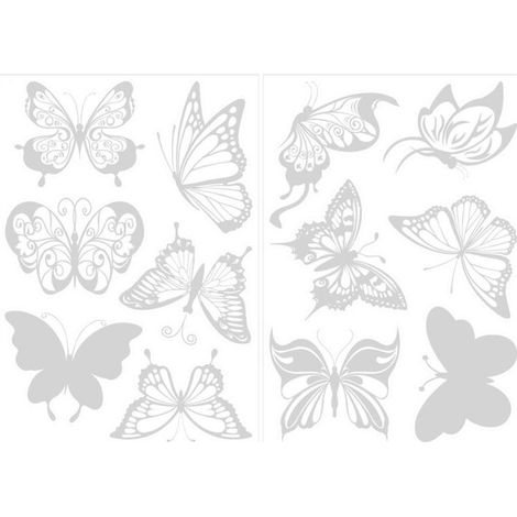 24 Pcs Papillon Fenêtre Autocollants Anti-Collision Fenêtre D'alerte Fenêtre S'accroche Transparent Alerte Oiseau Fenêtre Decal Réfrigérateur Autocollant Porte Stickers pour (1/5)