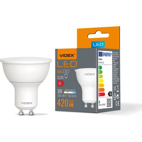 Spot MR16 LED GU10 5W 420 lm 3000K blanc chaud Videx (1/3)