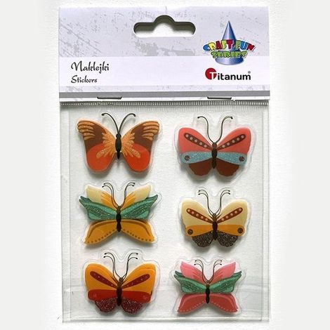Adesivi 3D con farfalle, mix di 6 pezzi