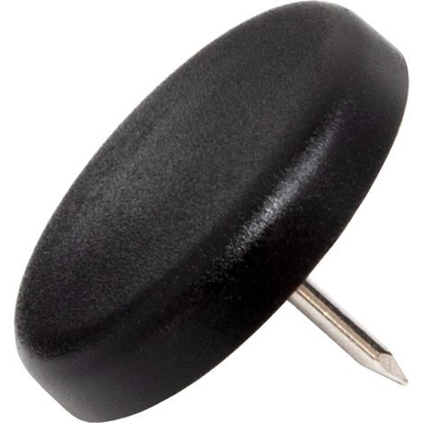 4 x Patins glisseurs en Plastique avec Clou/Noirs/Ø 30 mm/Rond/Pieds glisseurs en Plastique à Clou pour Meubles (1/3)