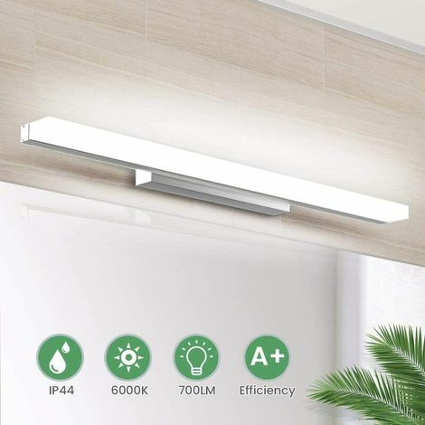 40 cm LED mirror light, bathroom wall light 700 lm 8 W 6000 K mirror lamp for bathroom, IP44 LED mirror light, modern neutral white LED bathroom light (without switch) (1/5)
