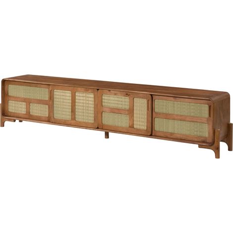 TV-Board Mango/Seegras 240x40x50 hellbraun lackiert MIZUMI 107