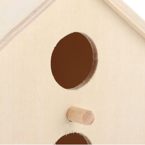 Vogelhaus aus Kerzennussholz mit Sitzstange, Hängendes Vogelhaus für Garten und Balkon, Ruhe- und Brutkasten, Maße 11 x 11 x 18,8 cm (1/5)