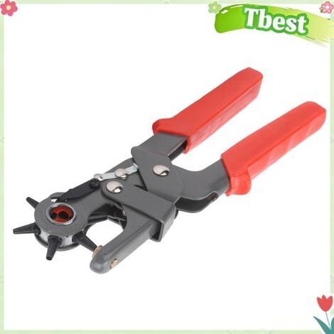 Perforatrice pour cuir - TBEST - Tbest - Acier haute teneur en carbone - 6 tailles de poinçons - Ressort anti-retour (1/5)